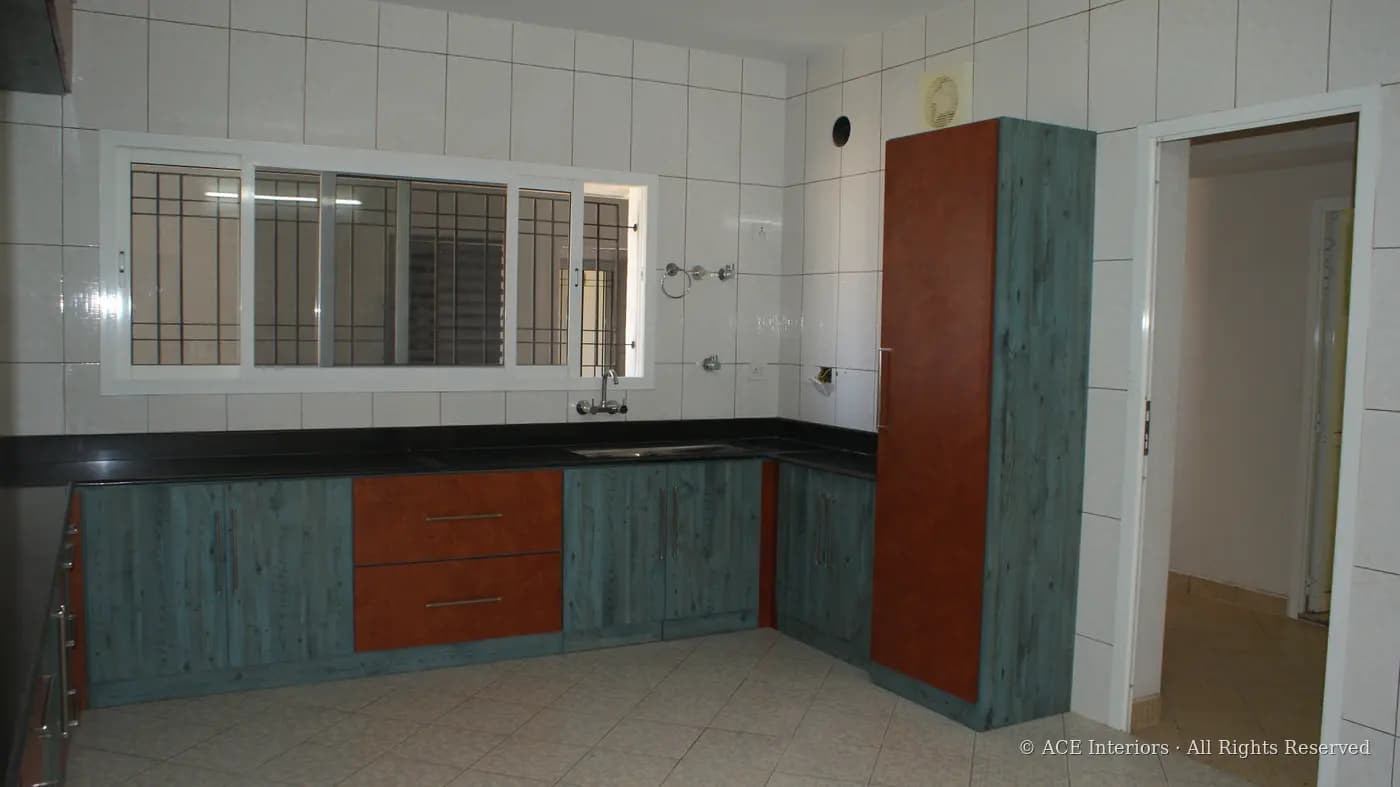 Teal Modular Kitchen